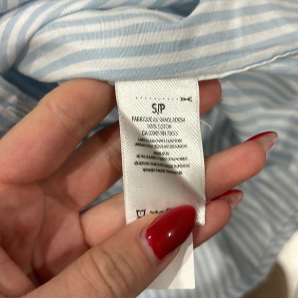 AEROPOSTALE 100% cotton blue and white pinstriped button down BNWT - Picture 5 of 5